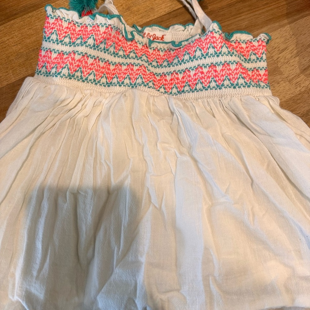 Cat & Jack White Tank Top with Pink and Blue Accents